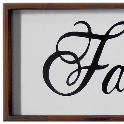 12" X 28" Brown And White Family Wood Wall Decor