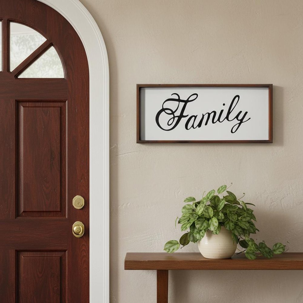 12" X 28" Brown And White Family Wood Wall Decor — view 5