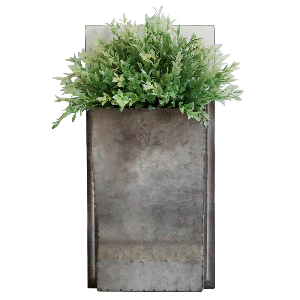 19" X 8" Silver And Green Wood Hanging Wall Decor — view 1