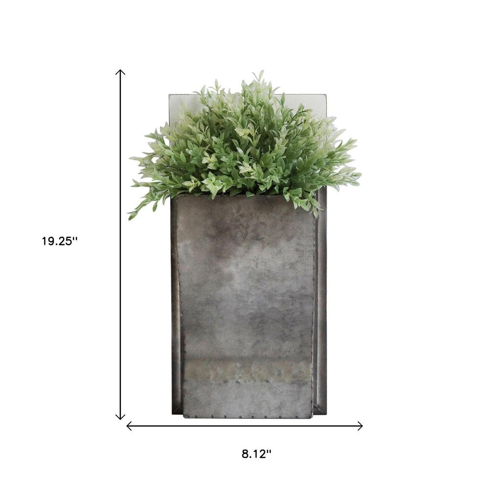 19" X 8" Silver And Green Wood Hanging Wall Decor — view 5