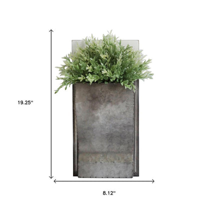 19" X 8" Silver And Green Wood Hanging Wall Decor