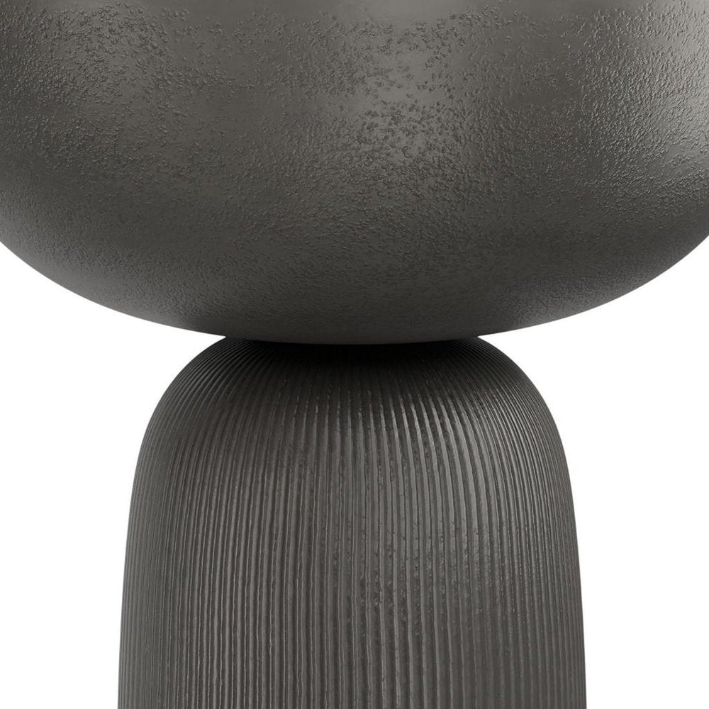 21" Matte Black Aluminum Round Pedestal End Table — view 2