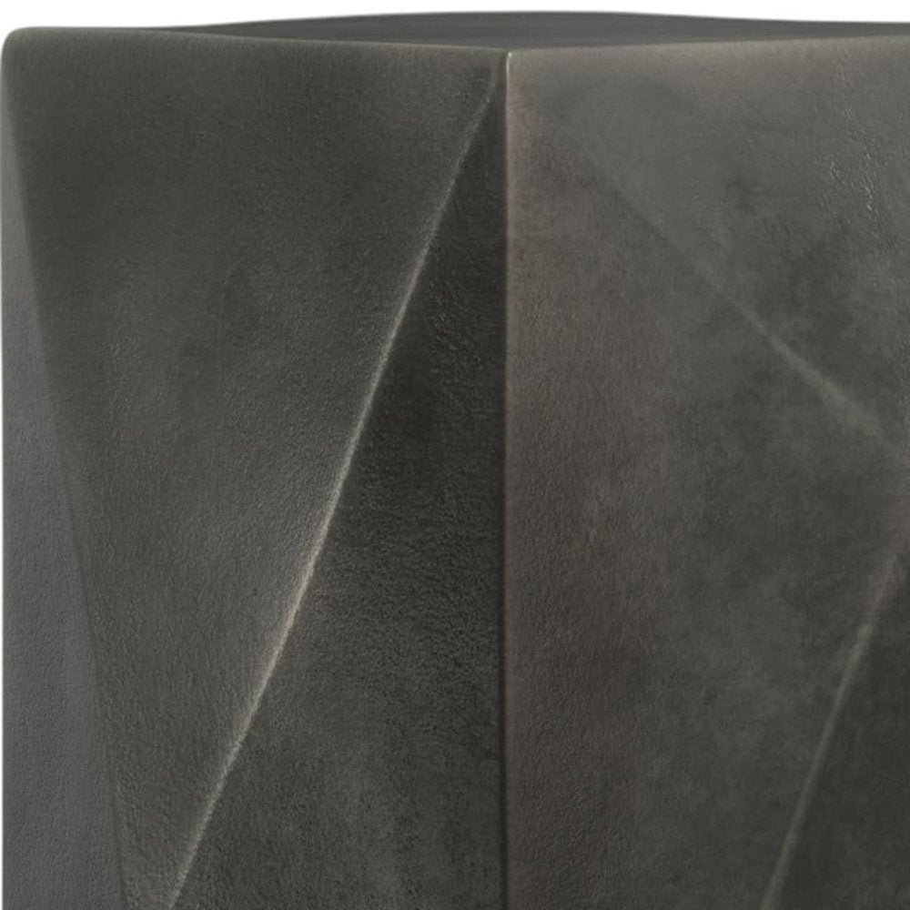 18" Graphite Aluminum Square Block End Table HomeRoots