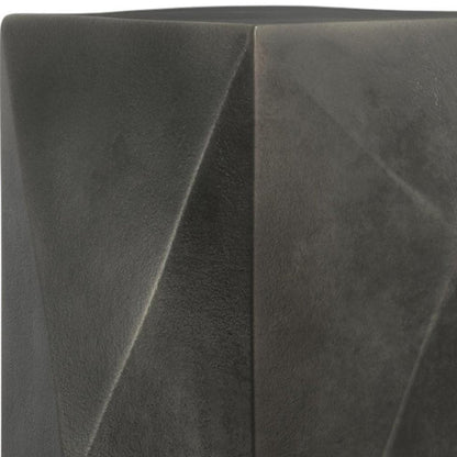 18" Graphite Aluminum Square Block End Table HomeRoots
