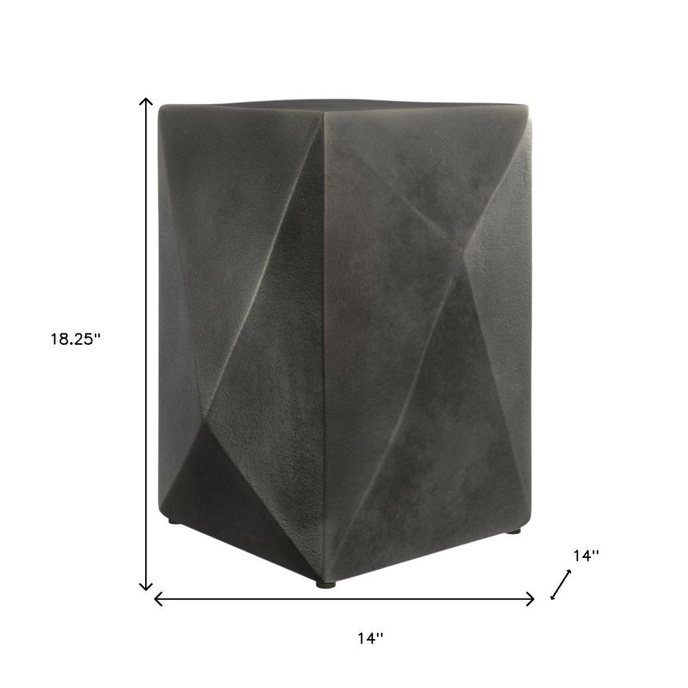 18" Graphite Aluminum Square Block End Table HomeRoots