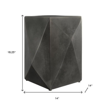18" Graphite Aluminum Square Block End Table HomeRoots