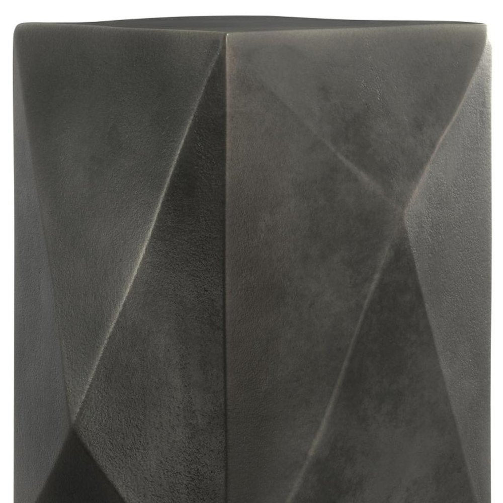 18" Graphite Aluminum Square Block End Table HomeRoots