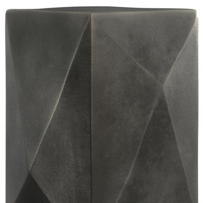 18" Graphite Aluminum Square Block End Table HomeRoots