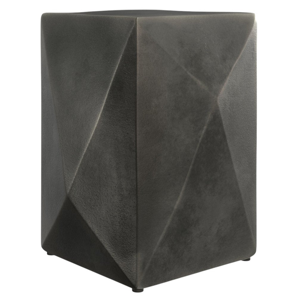 18" Graphite Aluminum Square Block End Table HomeRoots