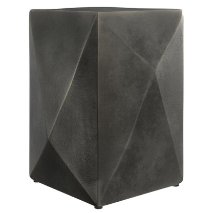 18" Graphite Aluminum Square Block End Table HomeRoots