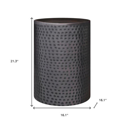 21" Copper Copper Iron Round Drum End Table HomeRoots