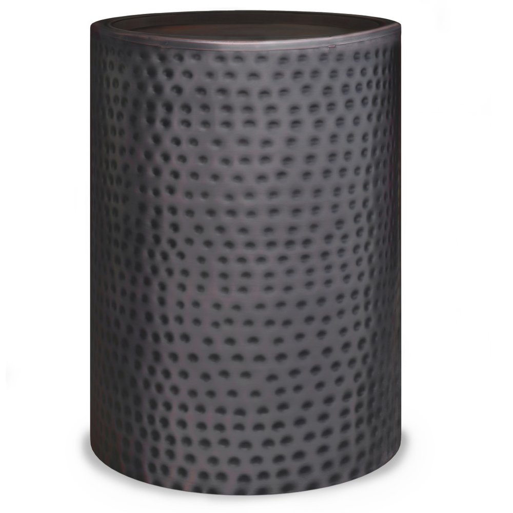 21" Copper Copper Iron Round Drum End Table — view 1