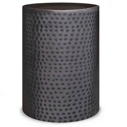 21" Copper Copper Iron Round Drum End Table HomeRoots