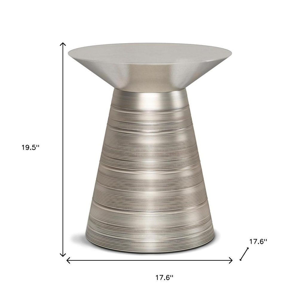 20" Textured Copper Distressed Iron Round Pedestal End Table HomeRoots