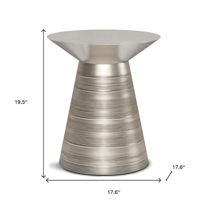 20" Textured Copper Distressed Iron Round Pedestal End Table HomeRoots