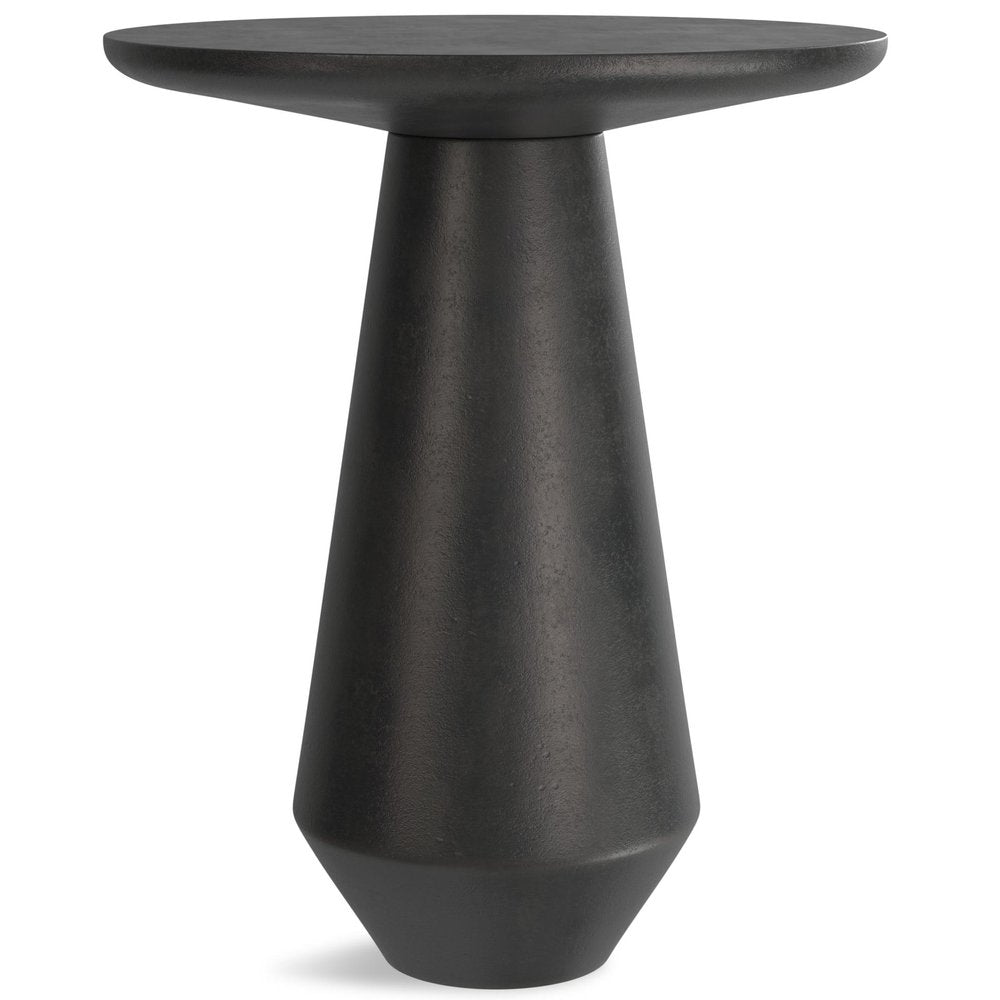 19" Powder Coated Graphite Distressed Aluminum Round Pedestal End Table — view 1