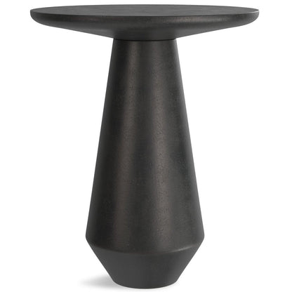 19" Powder Coated Graphite Distressed Aluminum Round Pedestal End Table HomeRoots