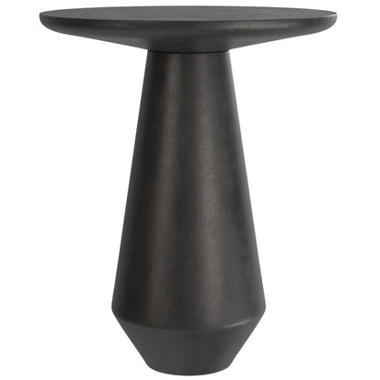 19" Powder Coated Graphite Distressed Aluminum Round Pedestal End Table HomeRoots