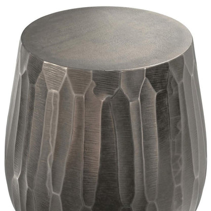 20" Matte Graphite Aluminum Round Drum End Table HomeRoots