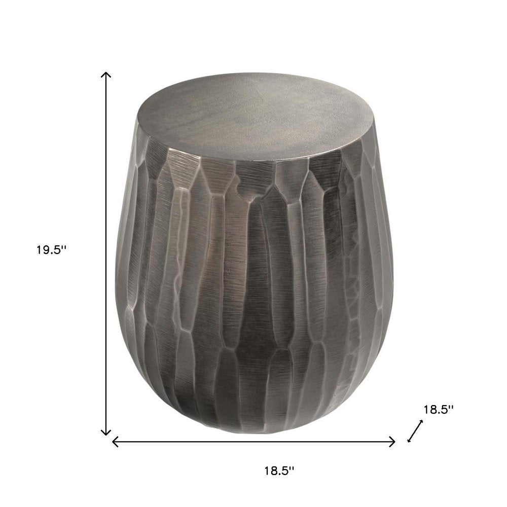 20" Matte Graphite Aluminum Round Drum End Table HomeRoots