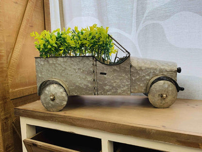 21" Silver Metal Flowers Hand Painted Truck Model Truck HomeRoots