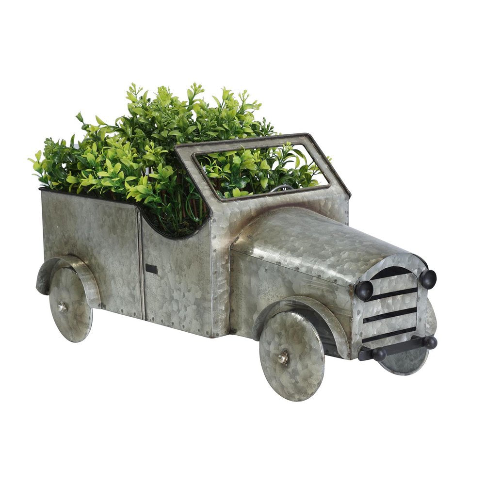 21" Silver Metal Flowers Hand Painted Truck Model Truck HomeRoots