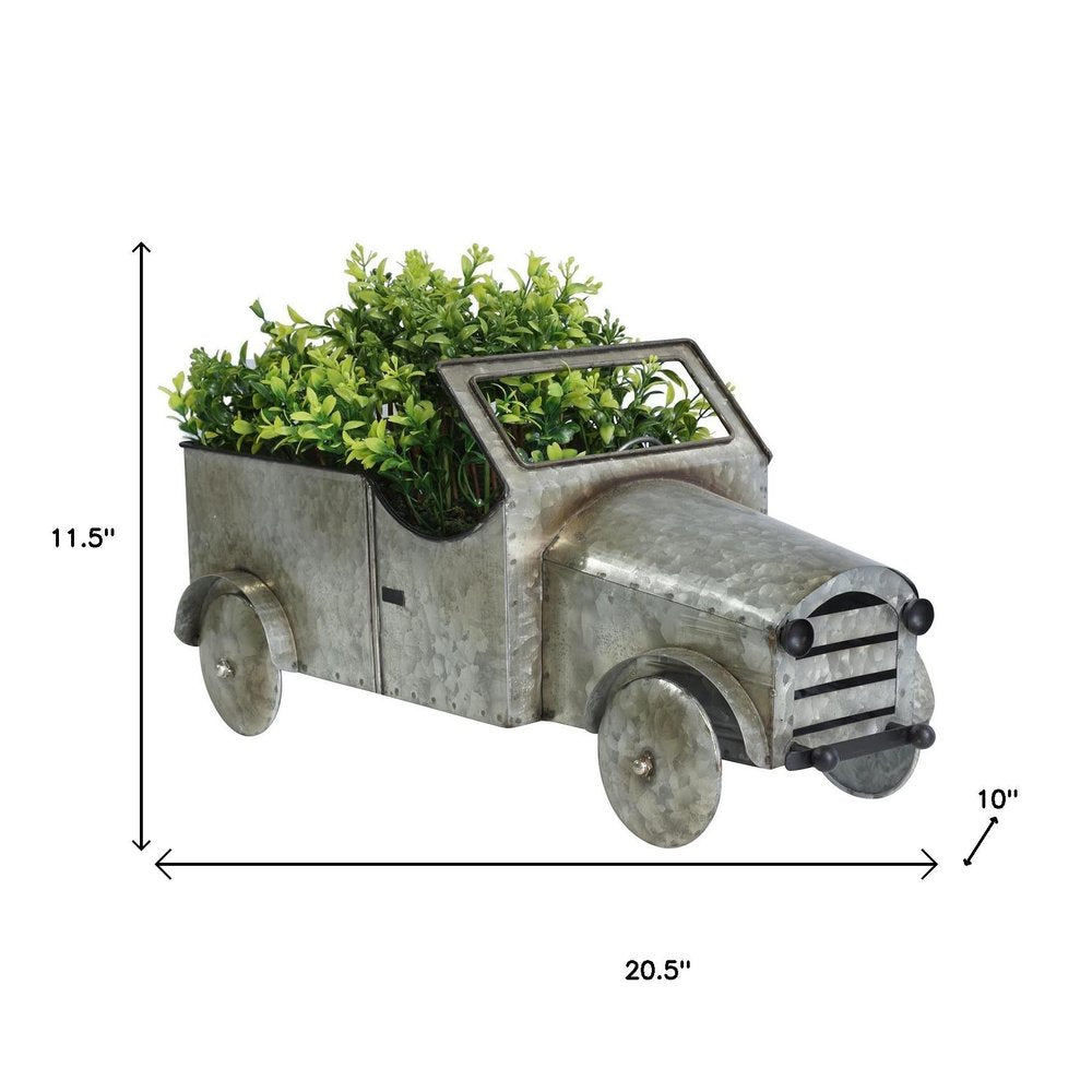 21" Silver Metal Flowers Hand Painted Truck Model Truck HomeRoots
