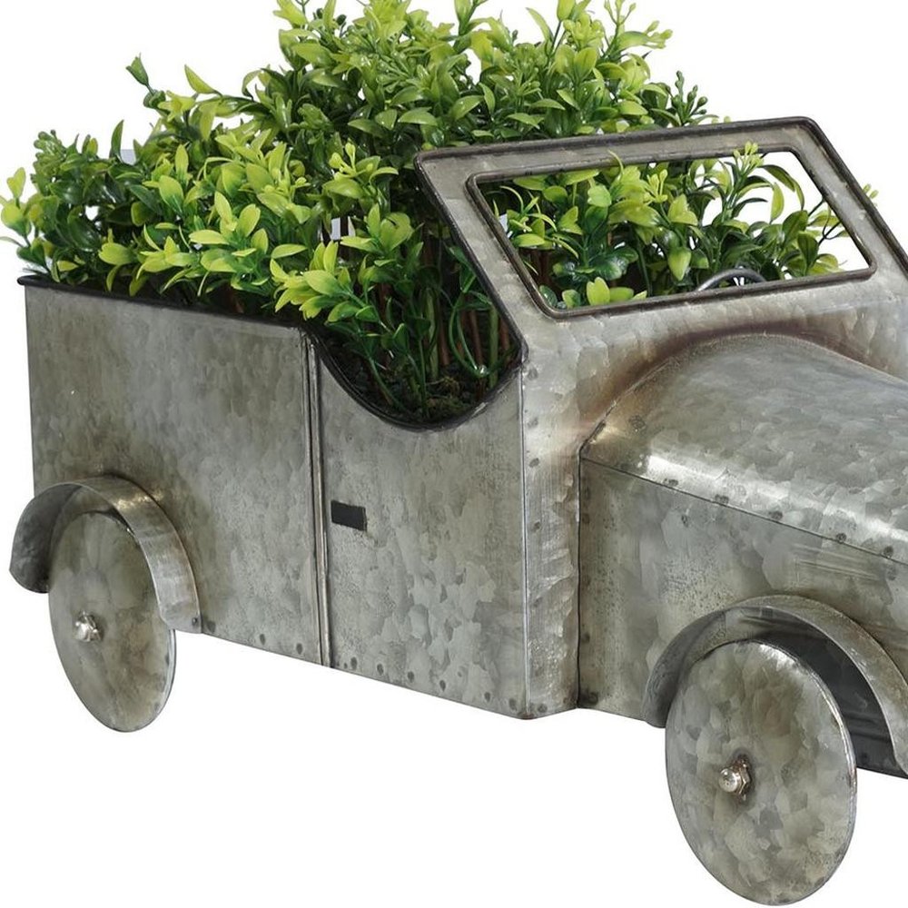 21" Silver Metal Flowers Hand Painted Truck Model Truck HomeRoots