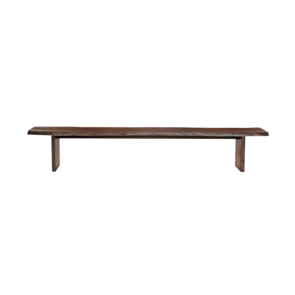 60" Brown Solid Wood Solid Wood Live Edge Dining Bench HomeRoots
