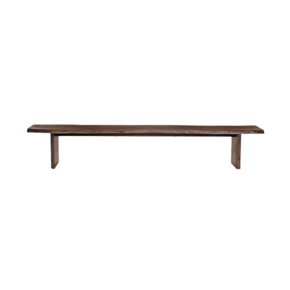60" Brown Solid Wood Solid Wood Live Edge Dining Bench HomeRoots