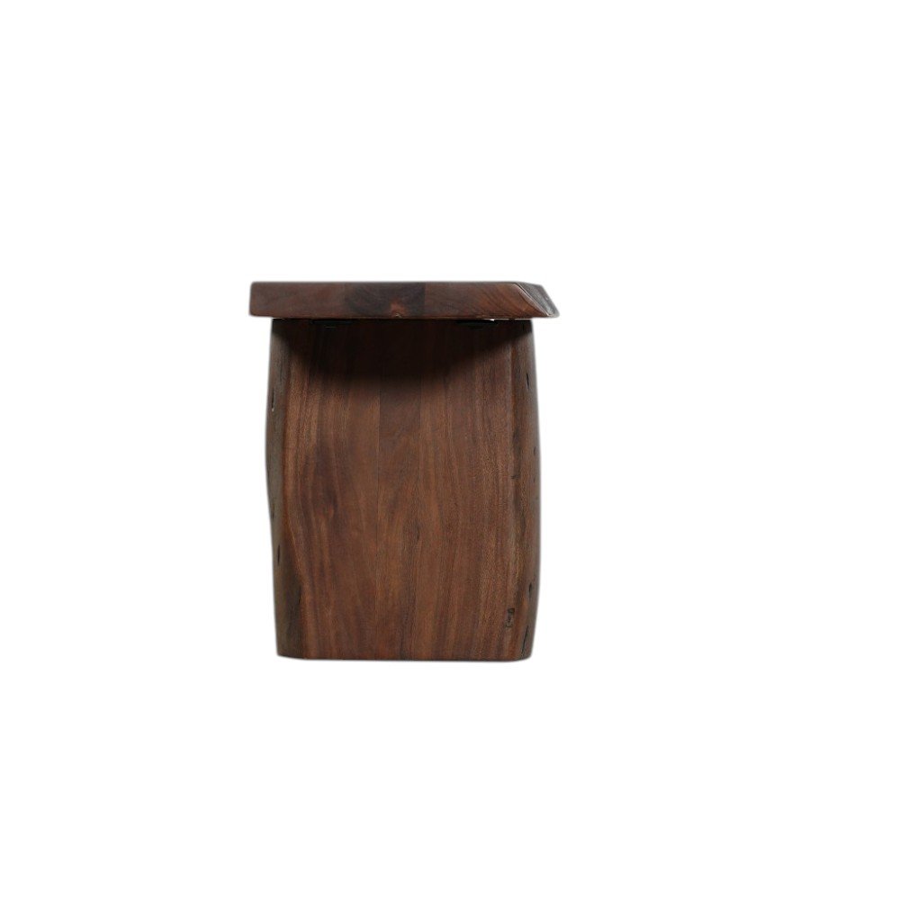 60" Brown Solid Wood Solid Wood Live Edge Dining Bench HomeRoots