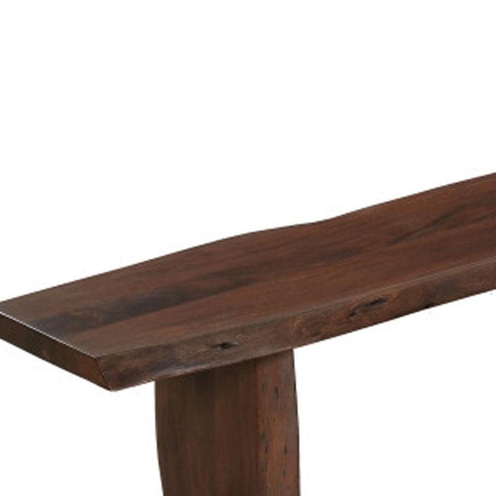 72" Brown Solid Wood Solid Wood Live Edge Dining Bench HomeRoots