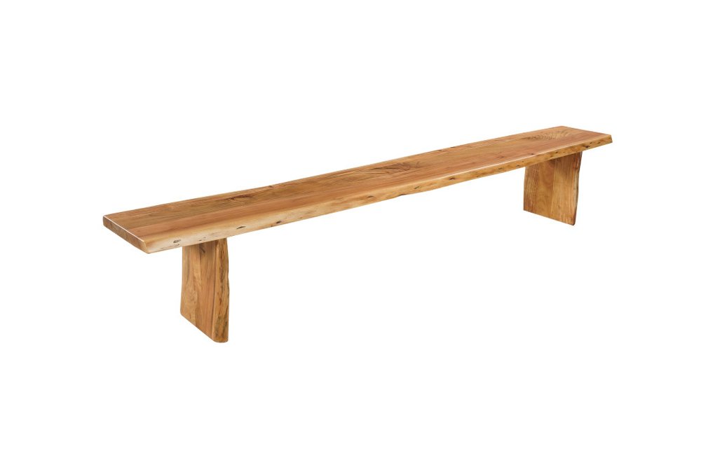 105" Natural Solid Wood Live Edge Dining Bench HomeRoots