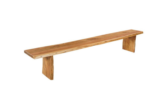105" Natural Solid Wood Live Edge Dining Bench HomeRoots