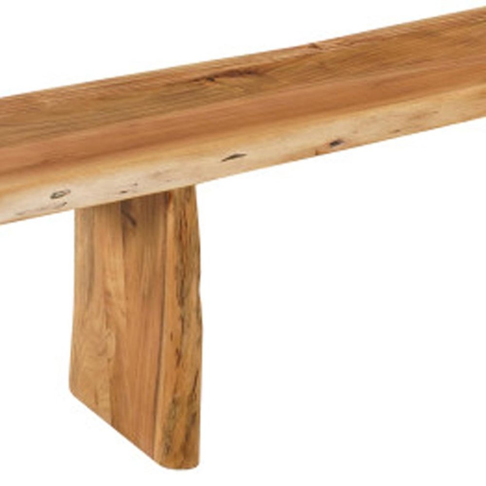 105" Natural Solid Wood Live Edge Dining Bench HomeRoots
