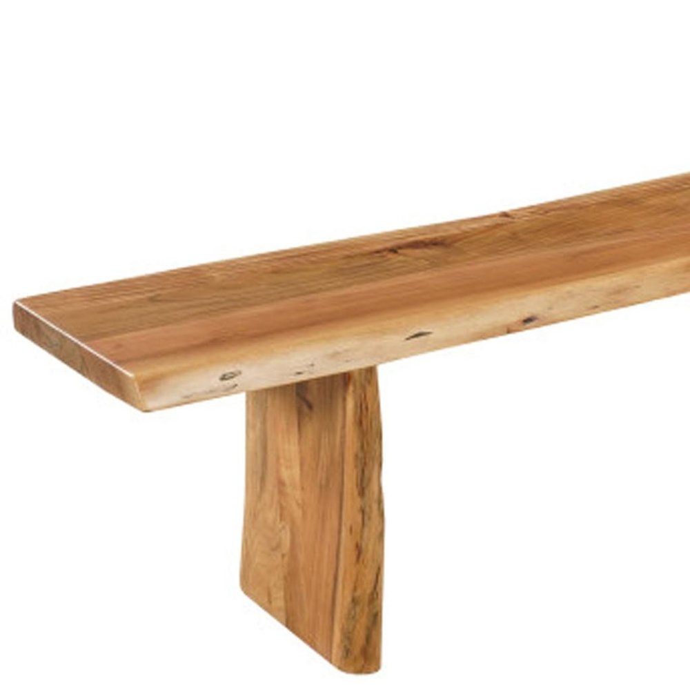 105" Natural Solid Wood Live Edge Dining Bench HomeRoots