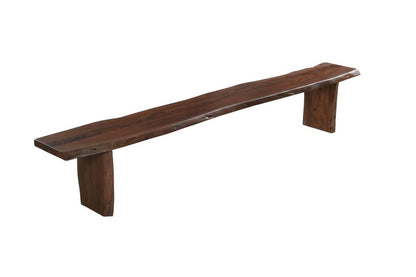105" Brown Solid Wood Solid Wood Live Edge Dining Bench HomeRoots