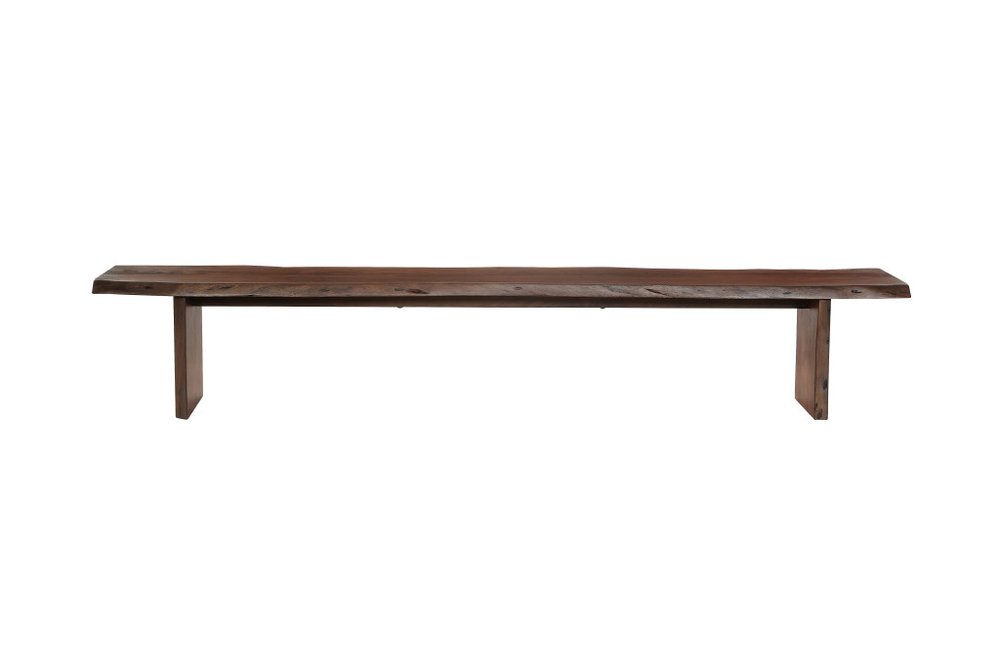 105" Brown Solid Wood Solid Wood Live Edge Dining Bench HomeRoots