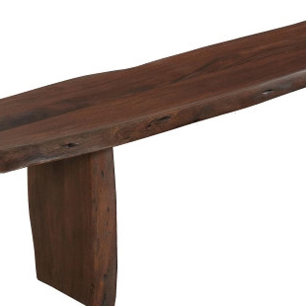 105" Brown Solid Wood Solid Wood Live Edge Dining Bench HomeRoots