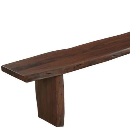 105" Brown Solid Wood Solid Wood Live Edge Dining Bench HomeRoots