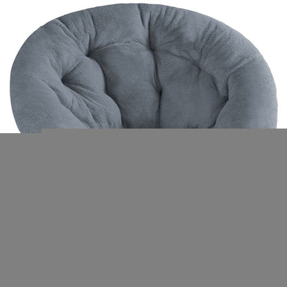 26" Gray and Bronze Tufted Faux Fur and Metal Folding Lounge Chair HomeRoots