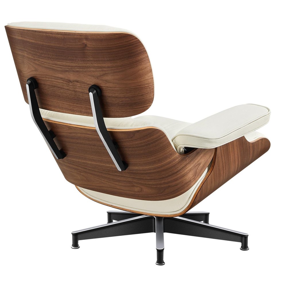 27" Off White and Light Brown Tufted Genuine Leather Swivel Lounge Chair With Ottoman HomeRoots
