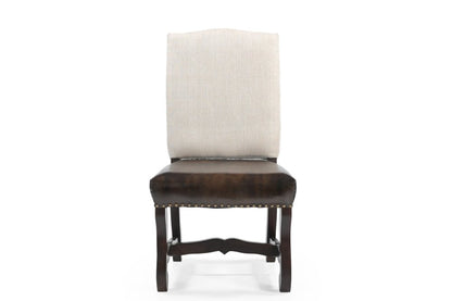 Seven Piece Brown Solid Wood Dining Set with Six Chairs HomeRoots