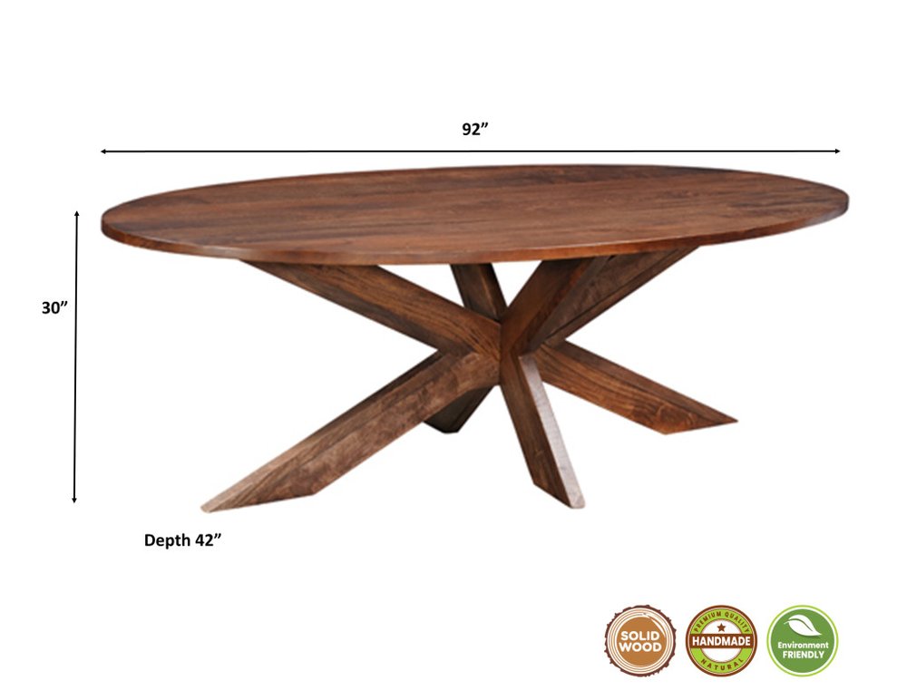 Seven Piece Brown Solid Wood Dining Set with Six Chairs HomeRoots
