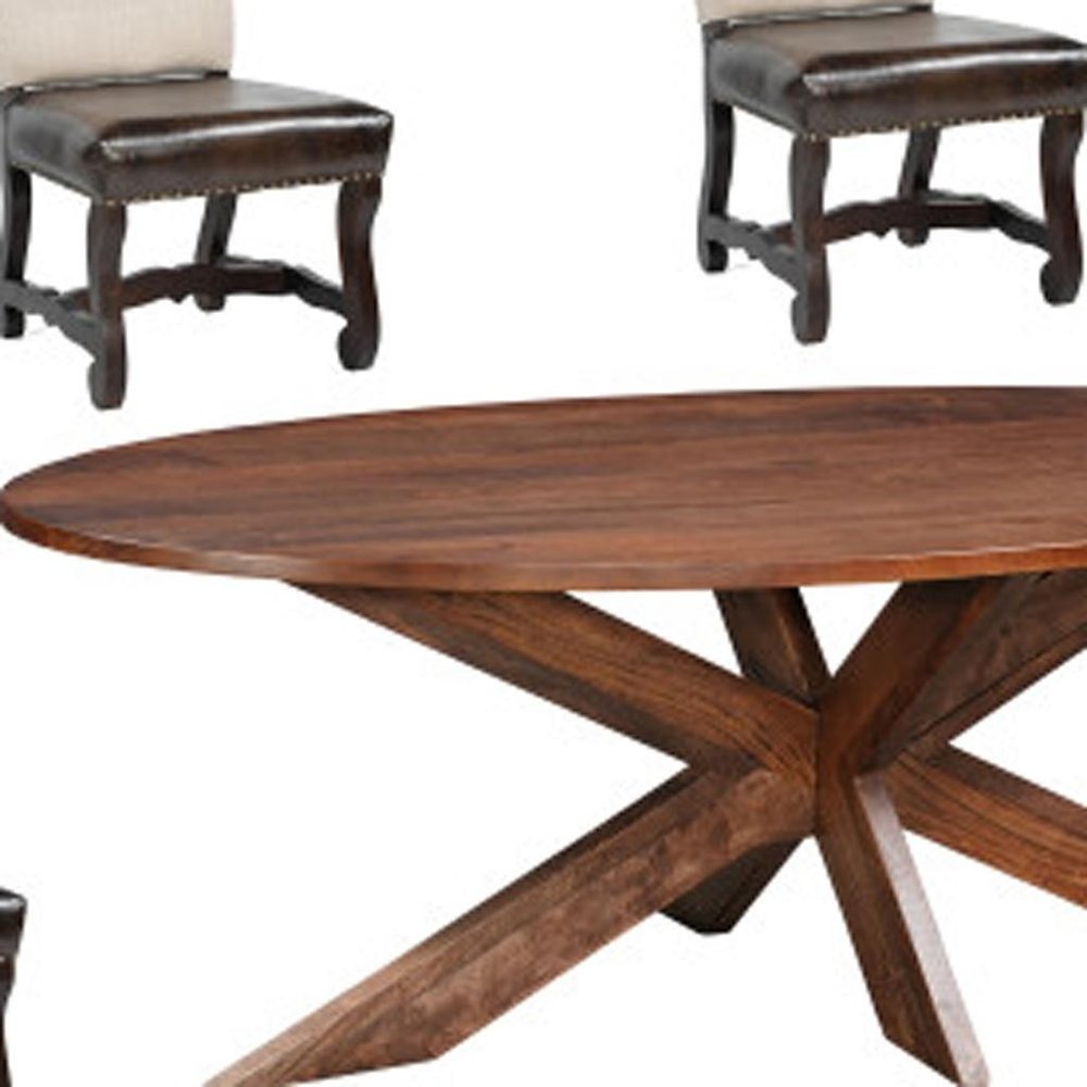 Seven Piece Brown Solid Wood Dining Set with Six Chairs HomeRoots