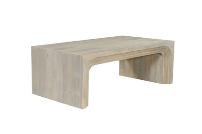 51" White Solid Wood Double Pedestal Coffee Table HomeRoots
