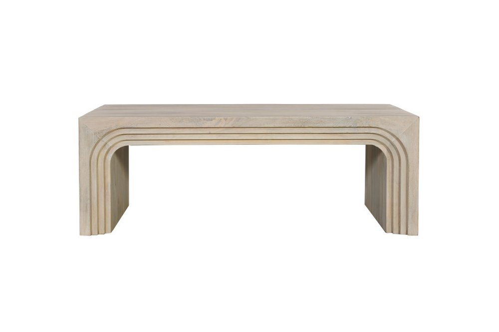 51" White Solid Wood Double Pedestal Coffee Table HomeRoots