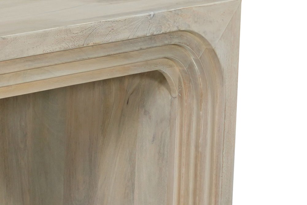 51" White Solid Wood Double Pedestal Coffee Table HomeRoots