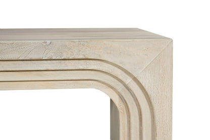 51" White Solid Wood Double Pedestal Coffee Table HomeRoots