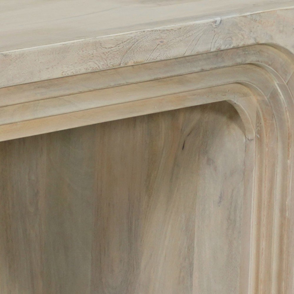 24" White Solid Wood Square Sled End Table HomeRoots